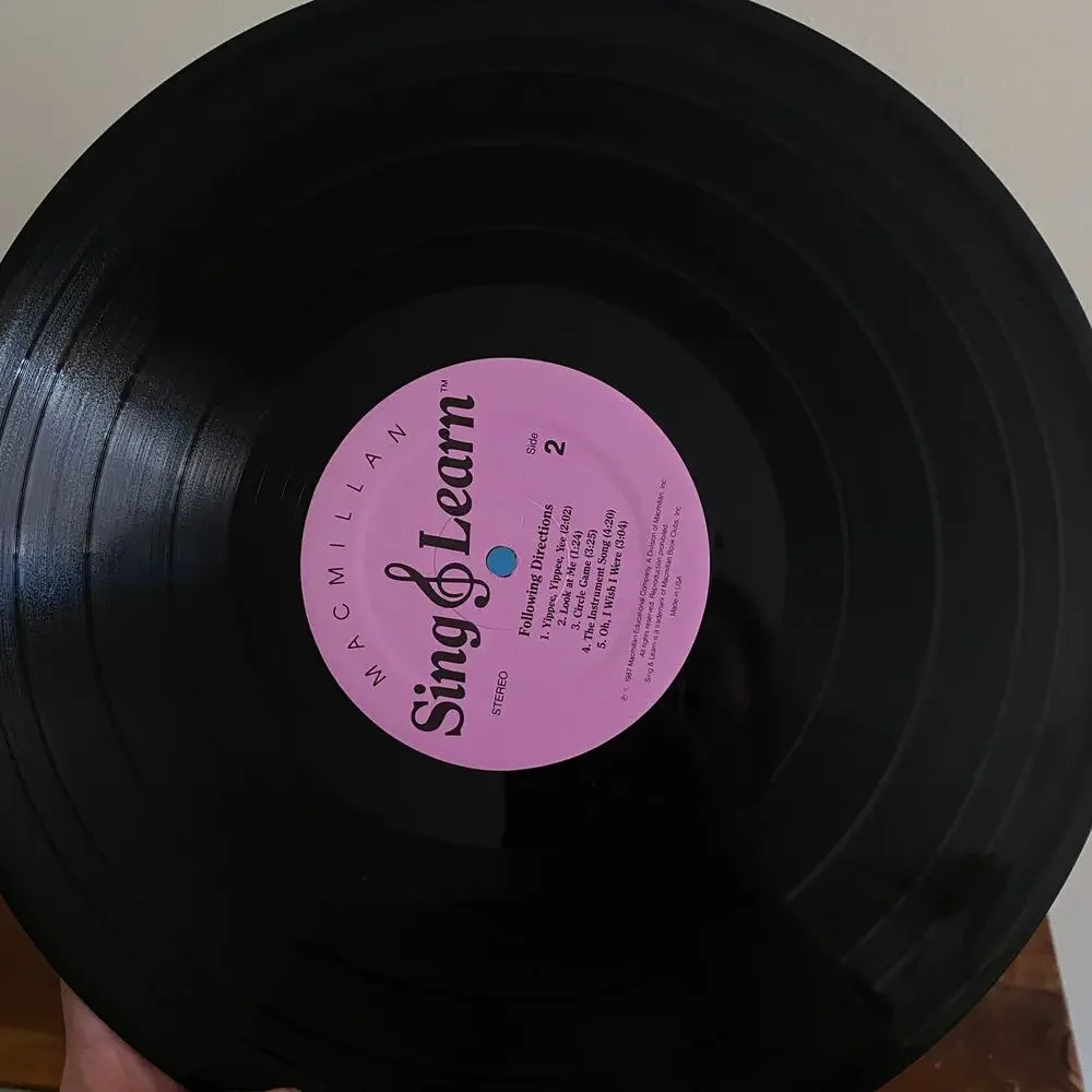 Vintage 1987 Following Directions Sing & Learn Vinyl Record